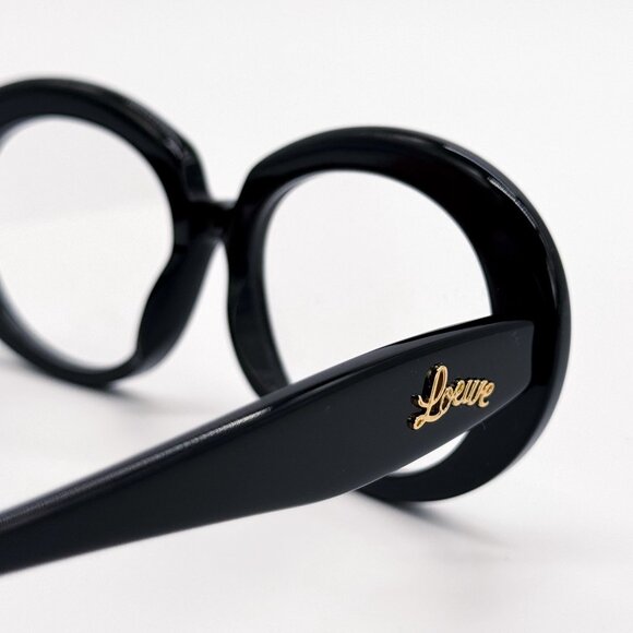 NEW LW50089I 001, LOEWE WOMEN OVAL EYEGLASSES LOEWE BLACK EYEWEAR - Picture 7 of 10